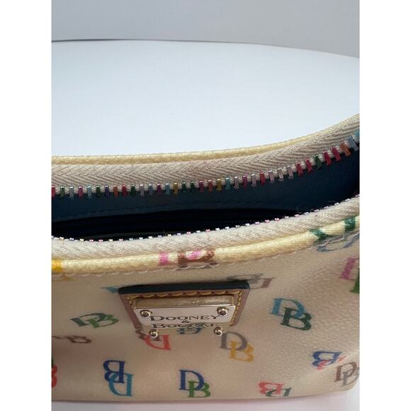 Dooney & Bourke Itsy Bitsy Ivory Multi-Color SIG Coated Canvas Zip MIni Handbag - Picture 14 of 14